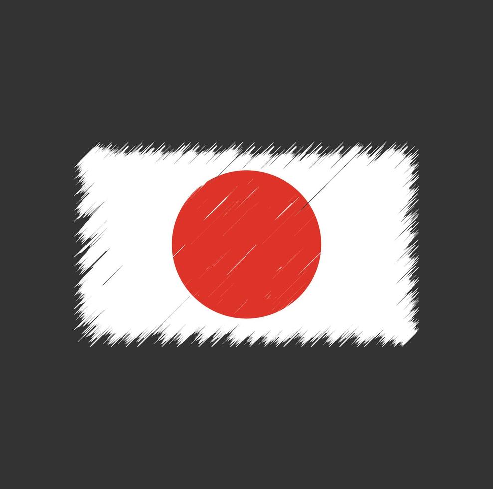 japanische flagge pinselstrich vektor