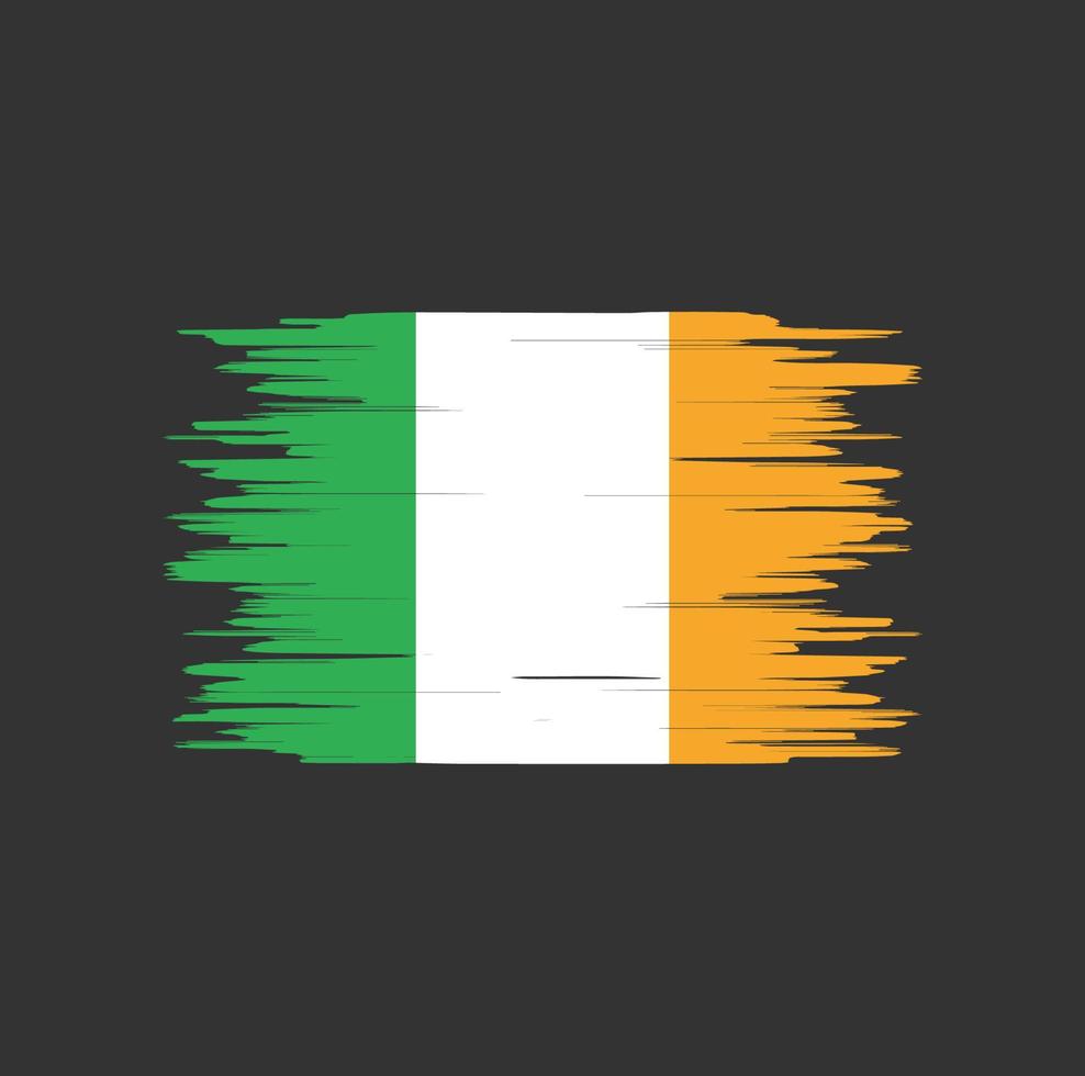 irland flag pinselstrich, nationalflagge vektor