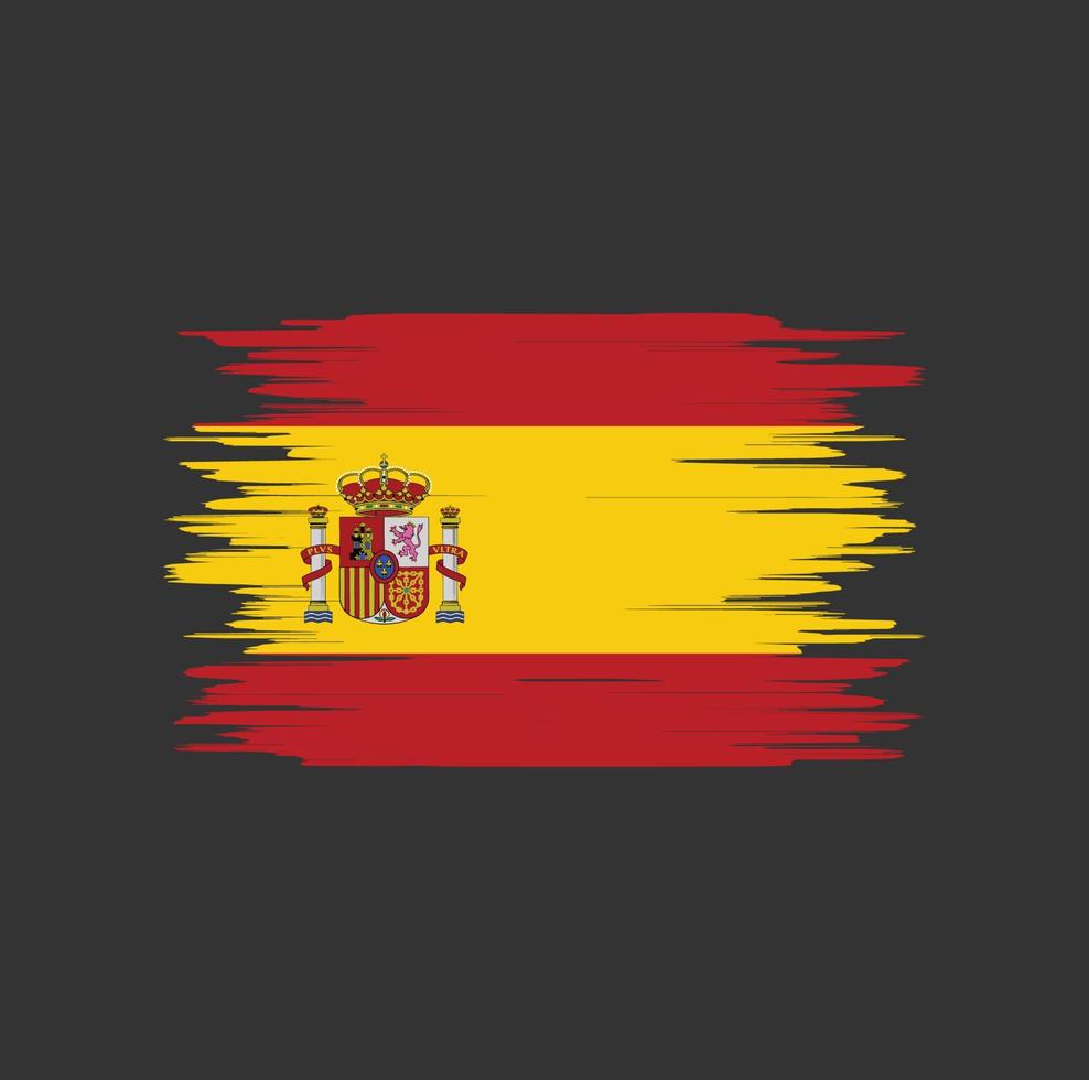 spanien flagga penseldrag, nationalflagga vektor