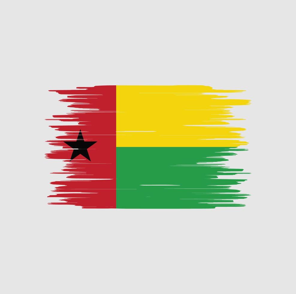 guinea bissaus flagga penseldrag, nationalflagga vektor