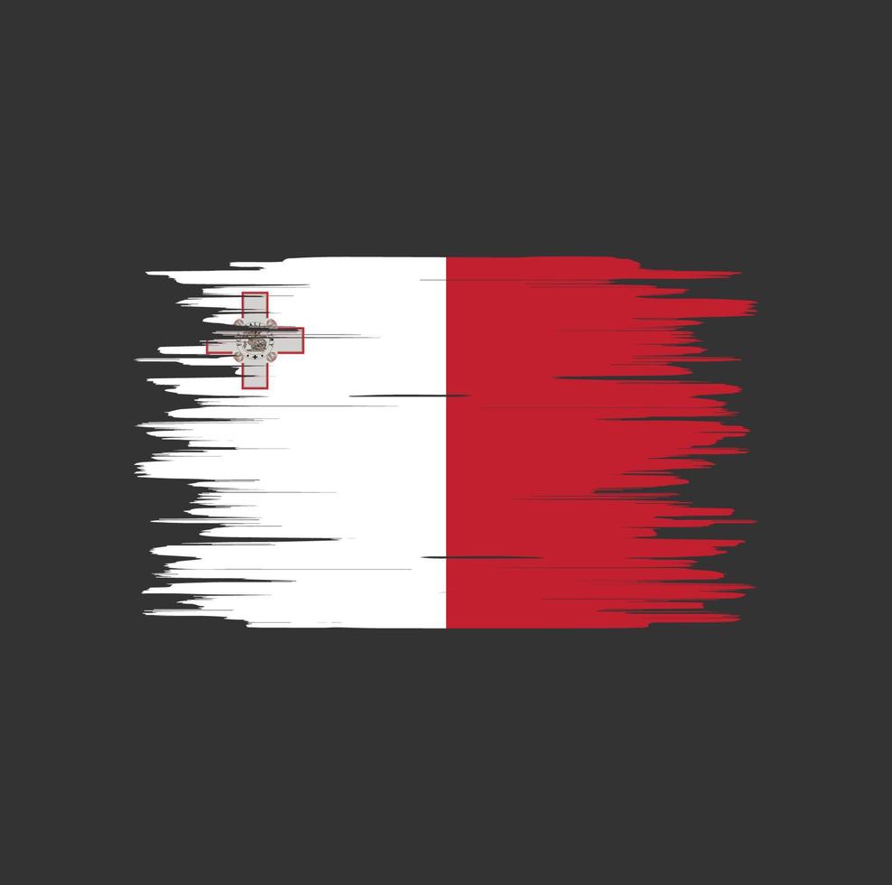 malta flag pinselstrich, nationalflagge vektor