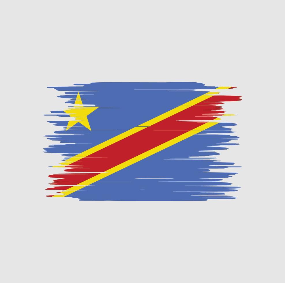 republik Kongoflagga penseldrag, nationell flagga vektor