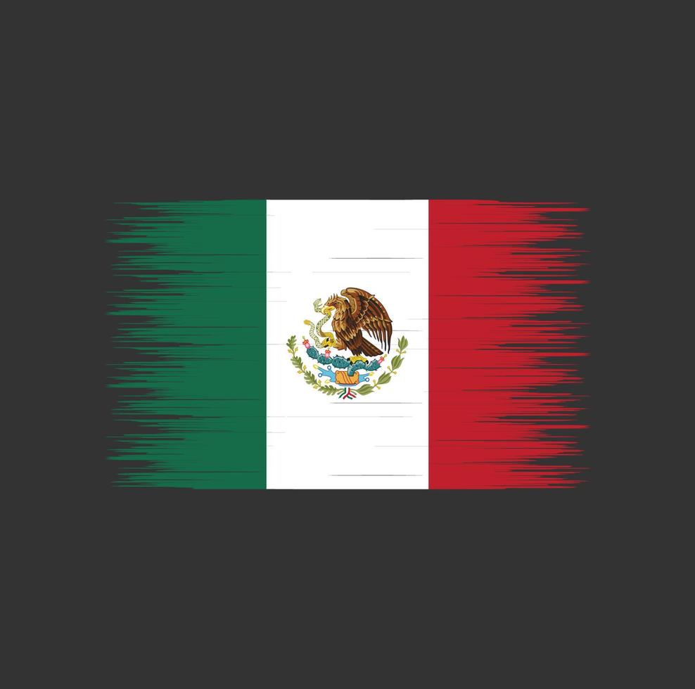 mexiko flagga penseldrag, nationalflagga vektor