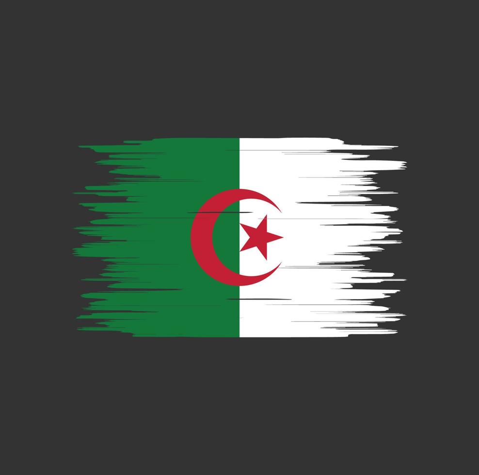 Pinselstrich mit algerischer Flagge, Nationalflagge vektor