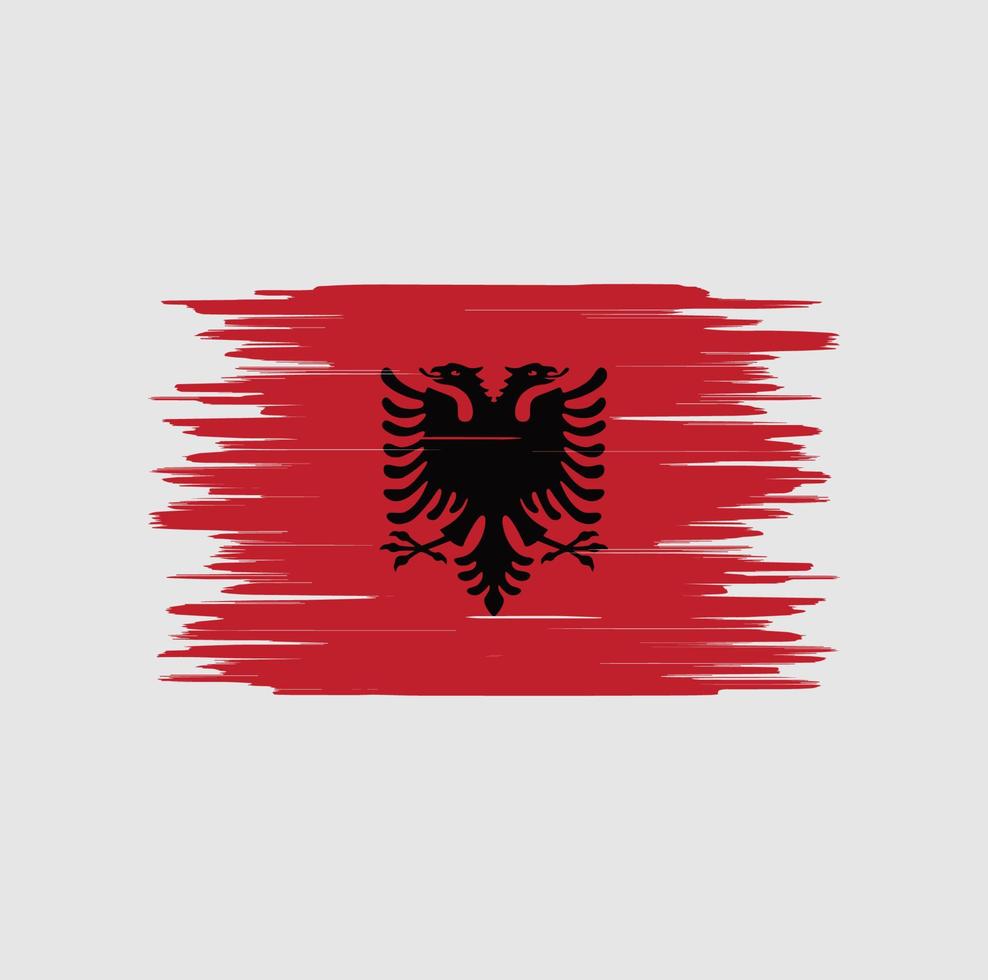 albanien flagga penseldrag, nationalflagga vektor