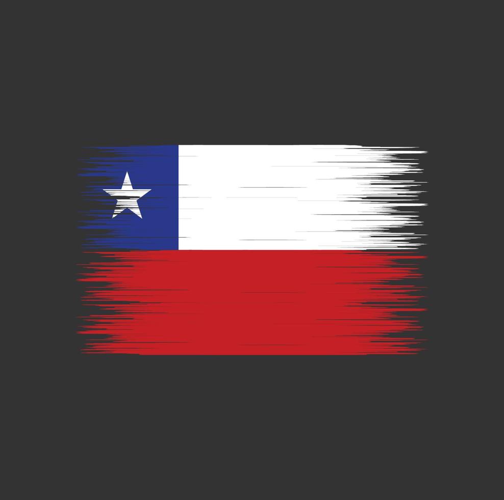 chile flagga penseldrag, nationalflagga vektor