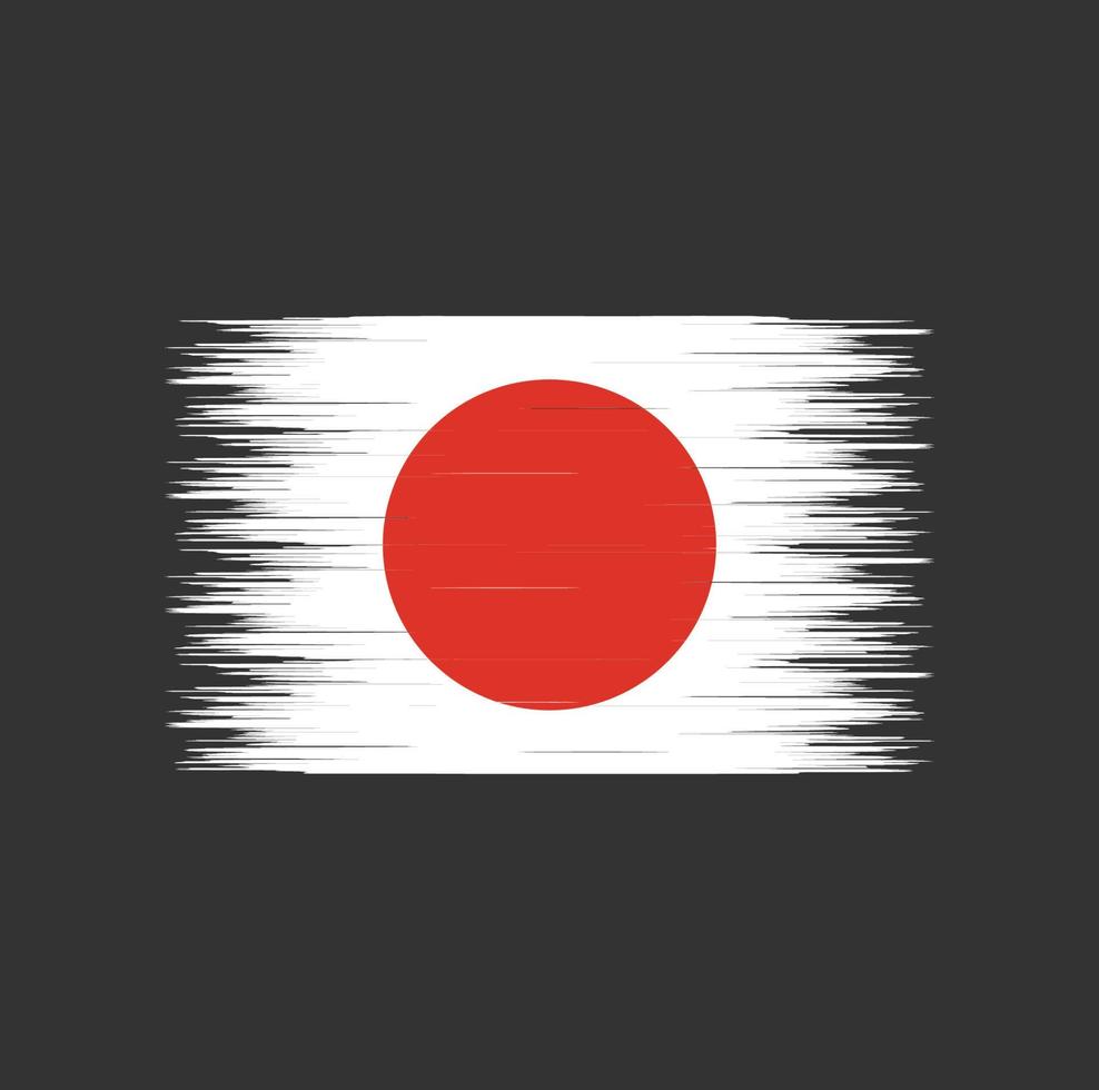 Japan flagga penseldrag, nationalflagga vektor