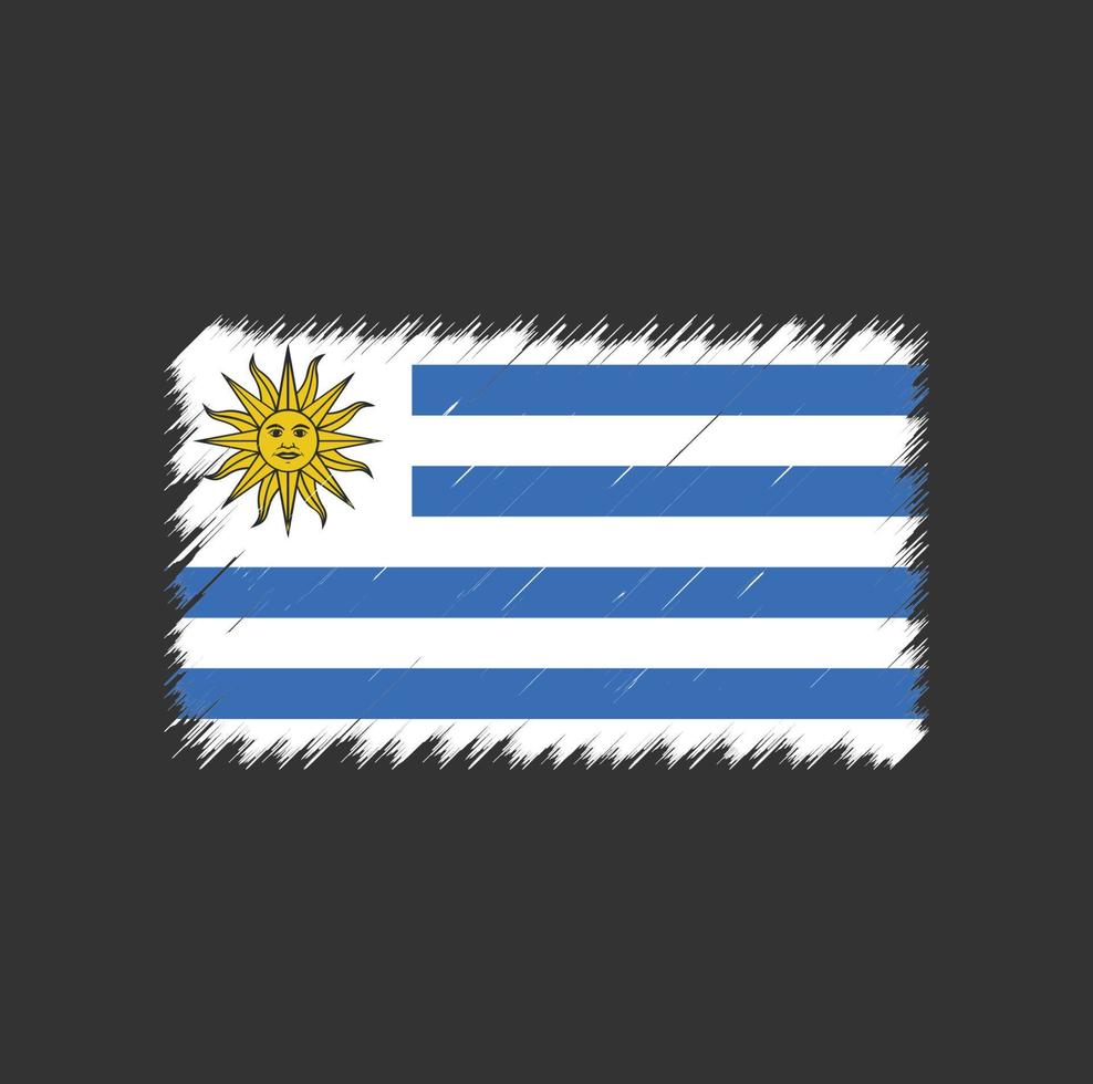 uruguay flagga penseldrag vektor