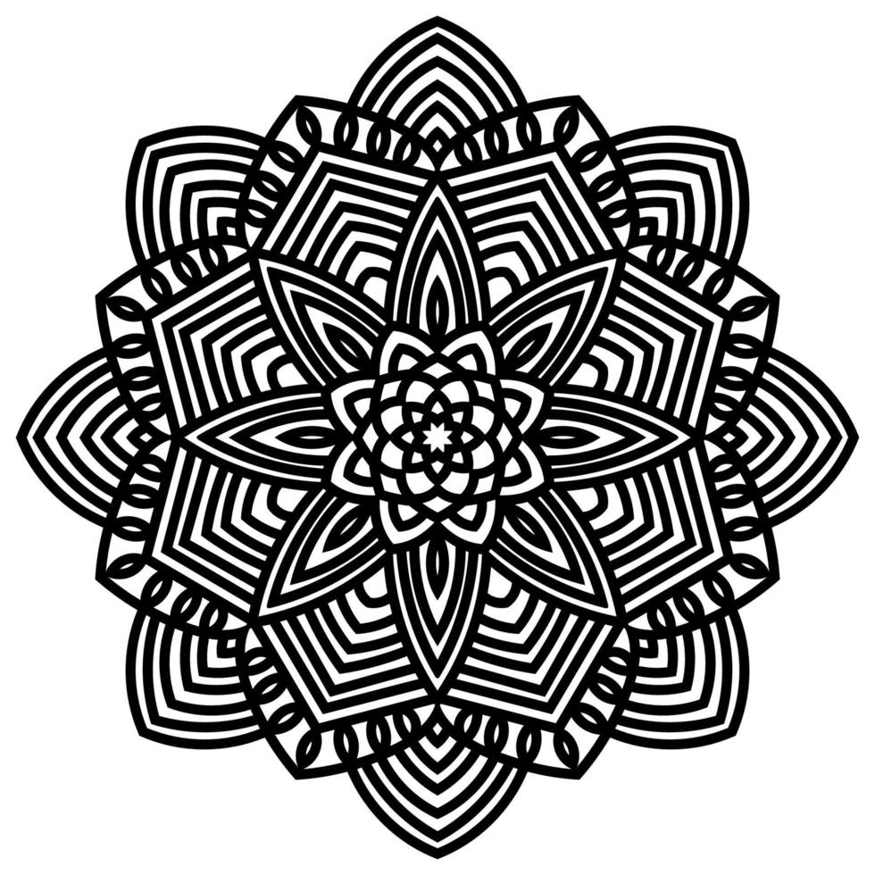 dekorativa runda doodle blomma isolerad på vit bakgrund. svart kontur mandala. geometrisk cirkel element. vektor