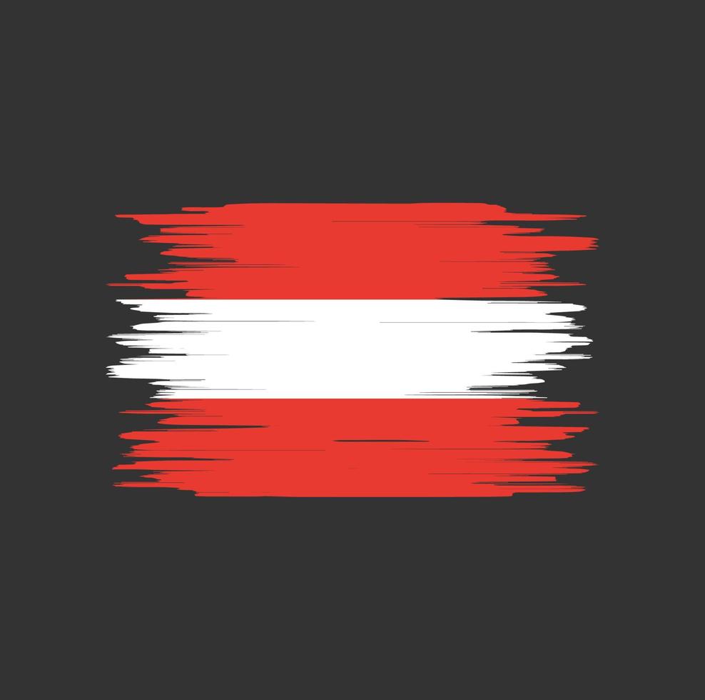 Österrike flagga penseldrag, nationalflagga vektor