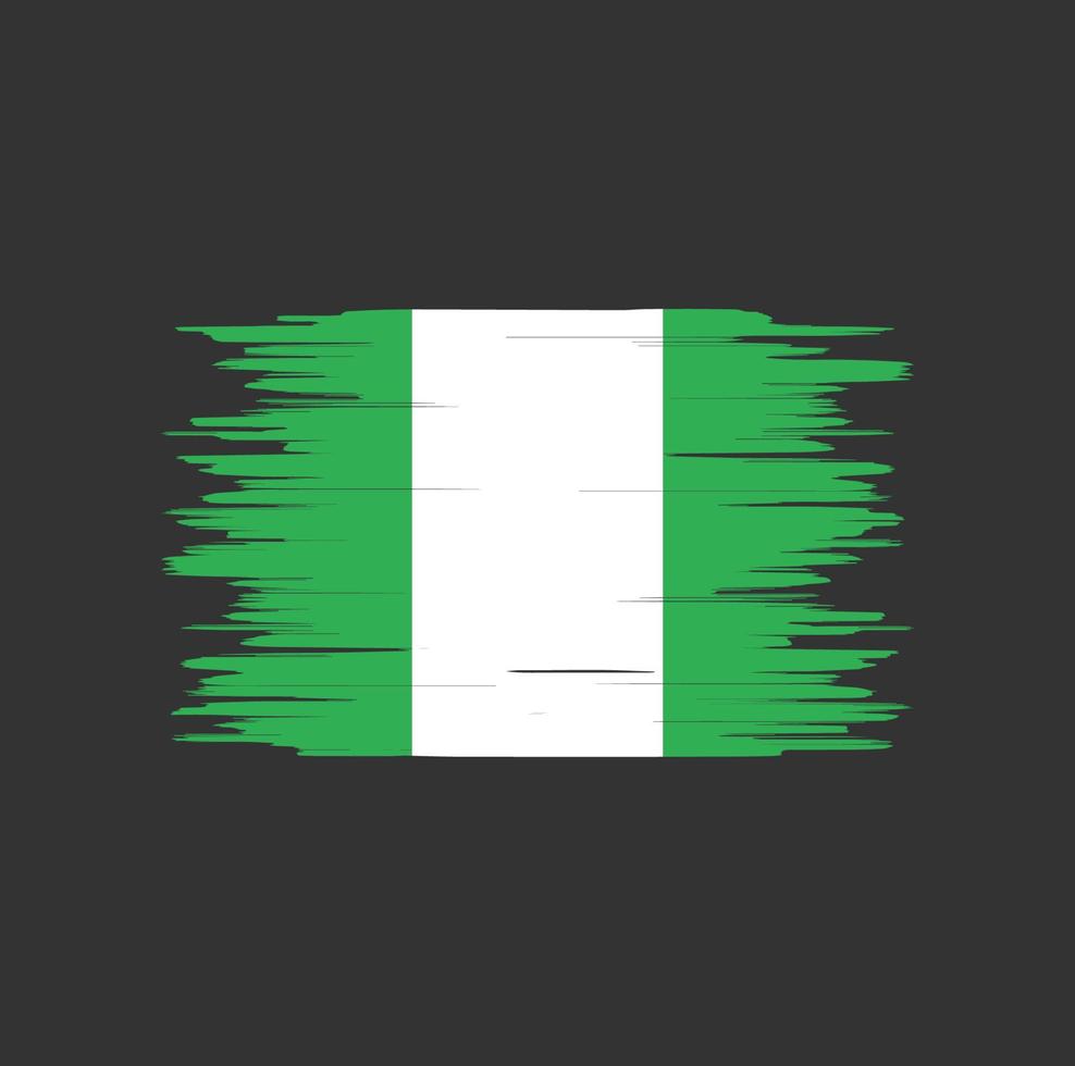 Nigeria-Flagge Pinselstrich, Nationalflagge vektor