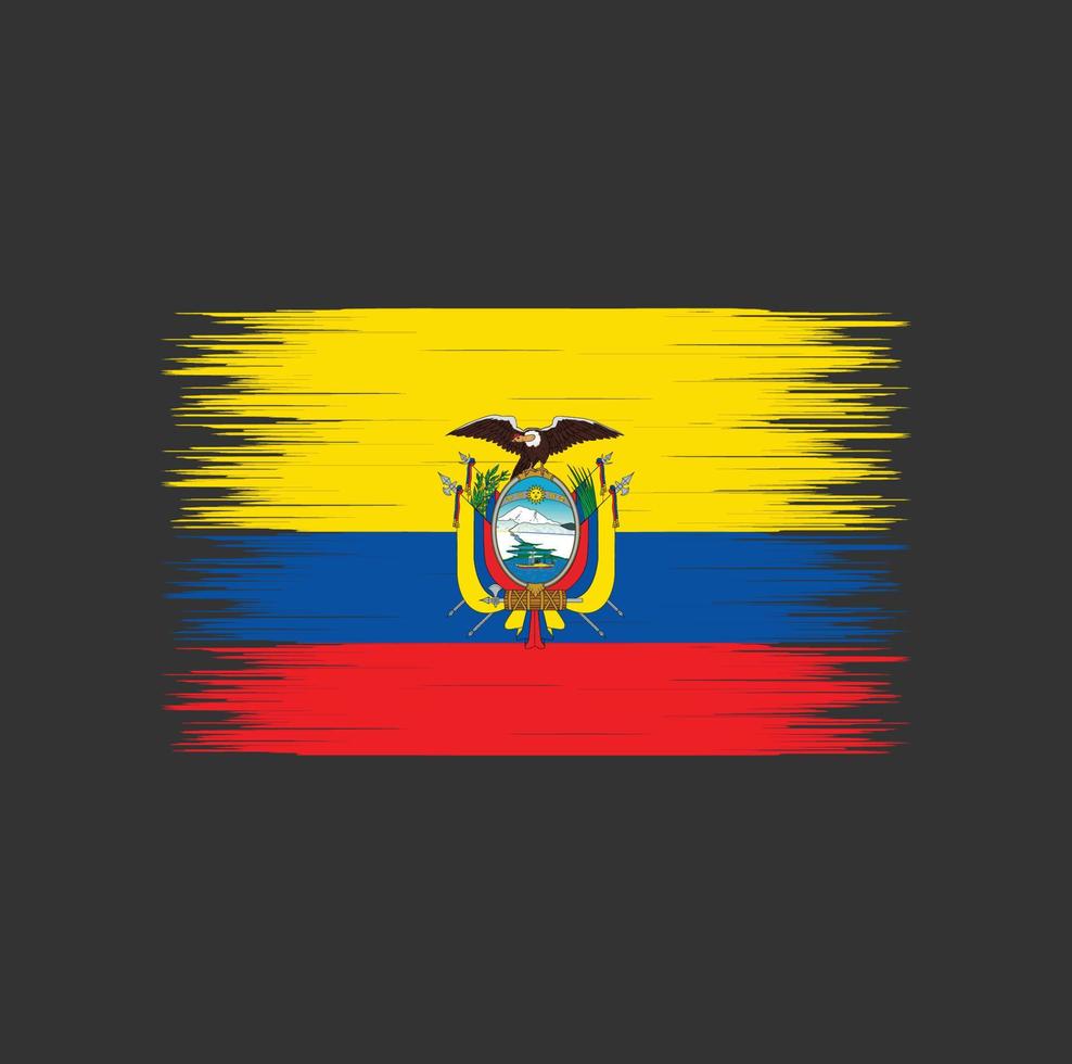 ecuador flag pinselstrich, nationalflagge vektor