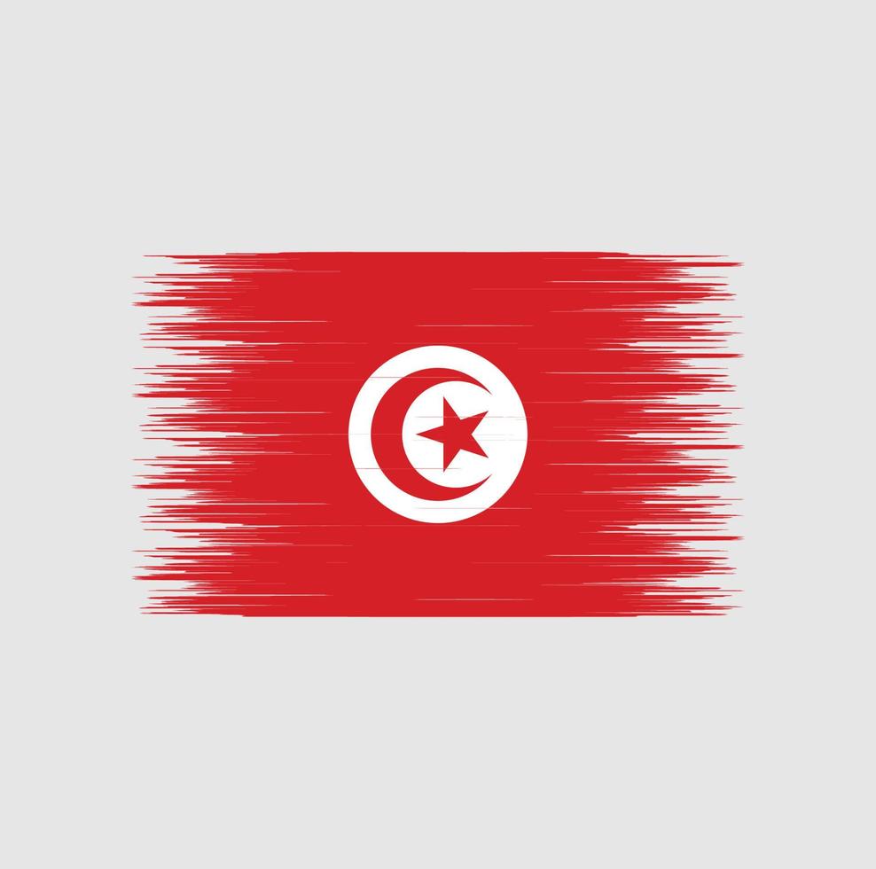 tunisien flagga penseldrag, nationell flagga vektor