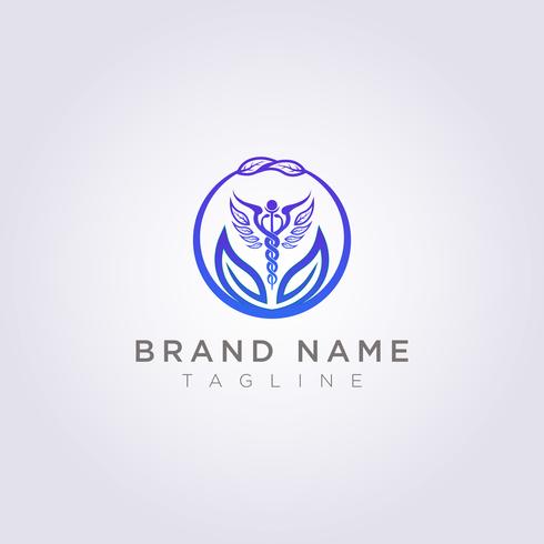 Entwerfen Sie ein Logo mit einer Kombination aus Kreisen, Blättern und Gesundheitssymbolen für Ihr Unternehmen oder Ihre Marke vektor