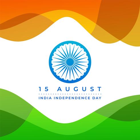 Glad Indien Independence Day med Flagg Abstrakt Bakgrund vektor