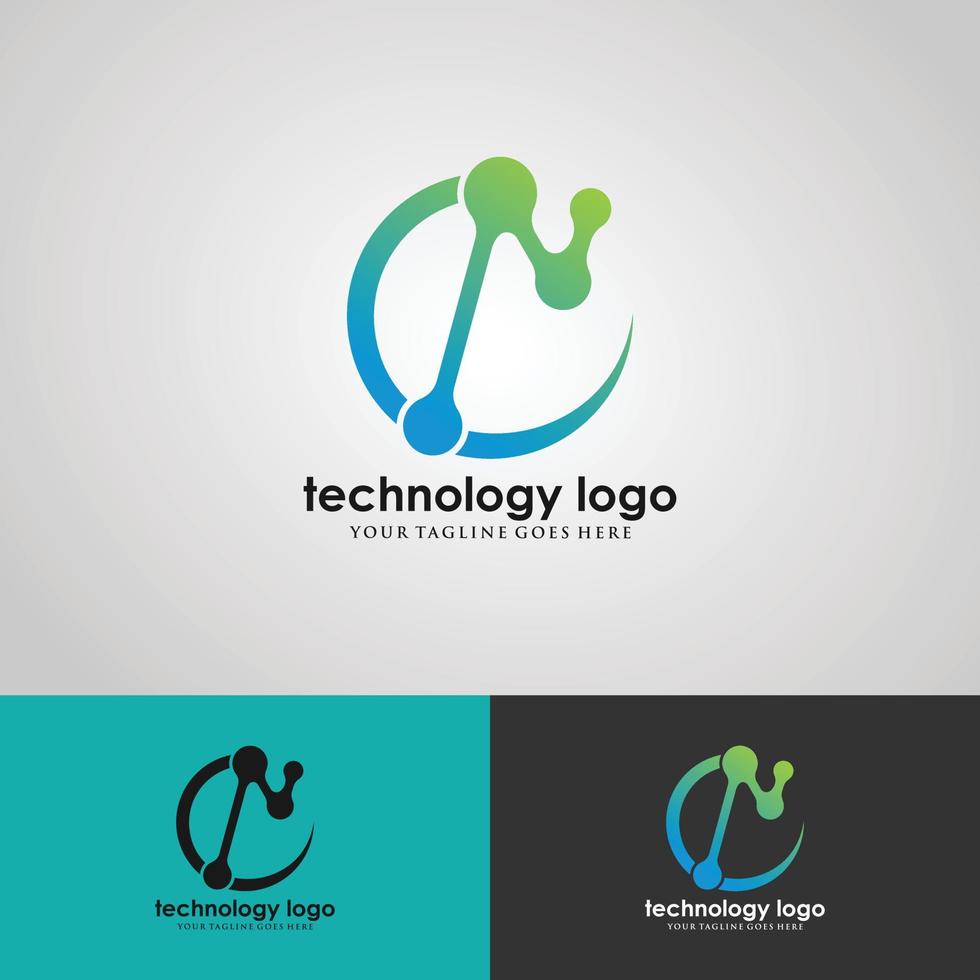 Vektor-Technologie-Logo-Design-Vorlage für Unternehmen vektor