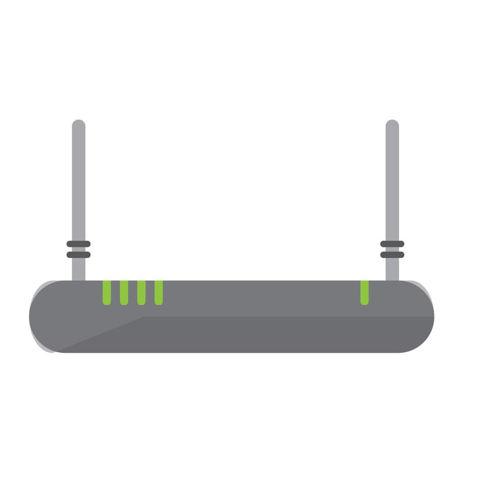 router platt ikon - modem tecken trådlös illustration. vektor