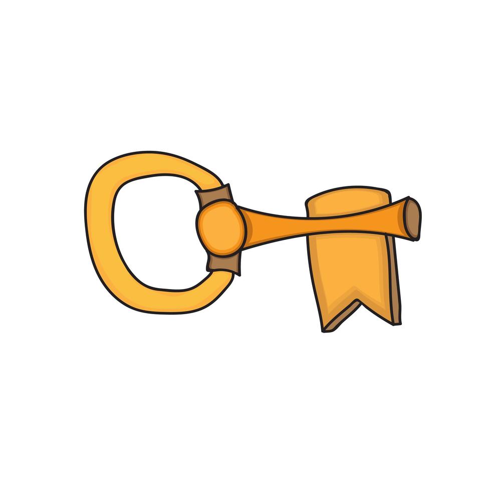 goldenes Schlüsselsymbol. Illustration eines Cartoon goldenen Schlüsselsymbols vektor