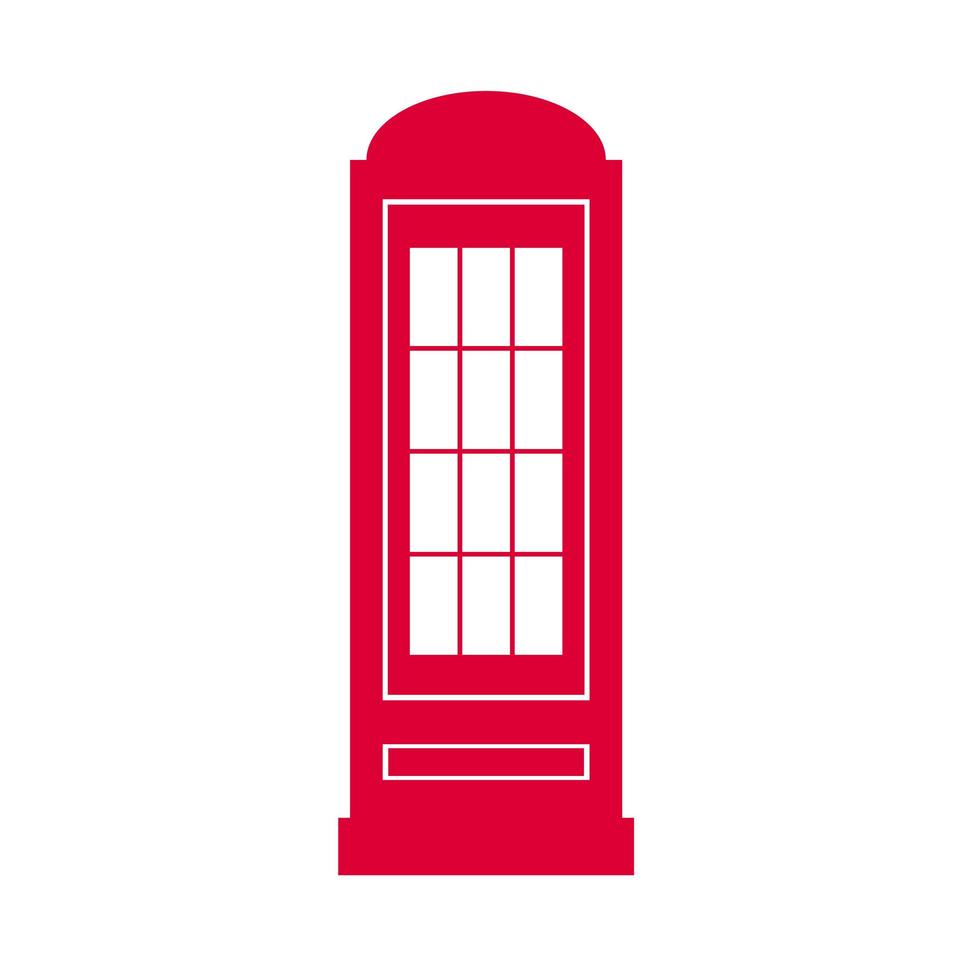telefonkiosk. enkel röd ikon på vitt vektor