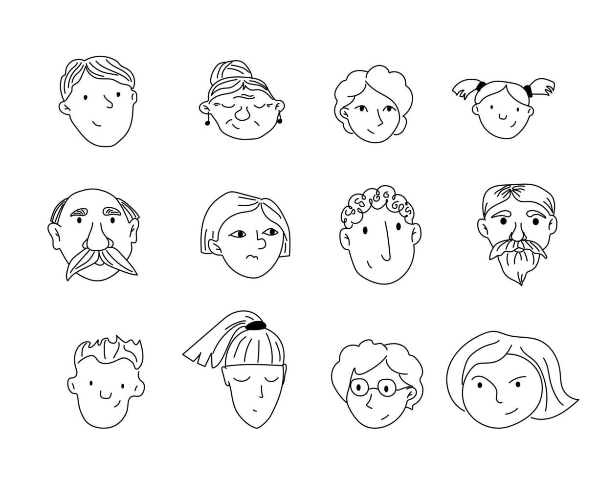 vektor samling av mänskliga ansikten avatarer