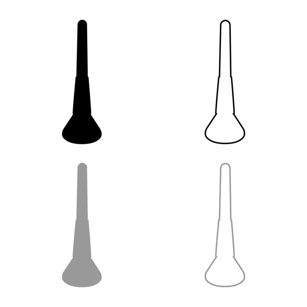 Kosmetikpinsel für Make-up professionelles Gesichtspflege-Tool Hautpflege-Konzept Symbol Umriss Set schwarz grau Farbe Vektor Illustration flaches Bild