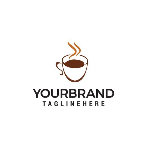 kaffe och te glas logo design koncept mall vektor