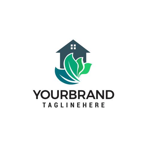Logo-Konzeptentwurfs-Schablonenvektor des grünen Hauses vektor