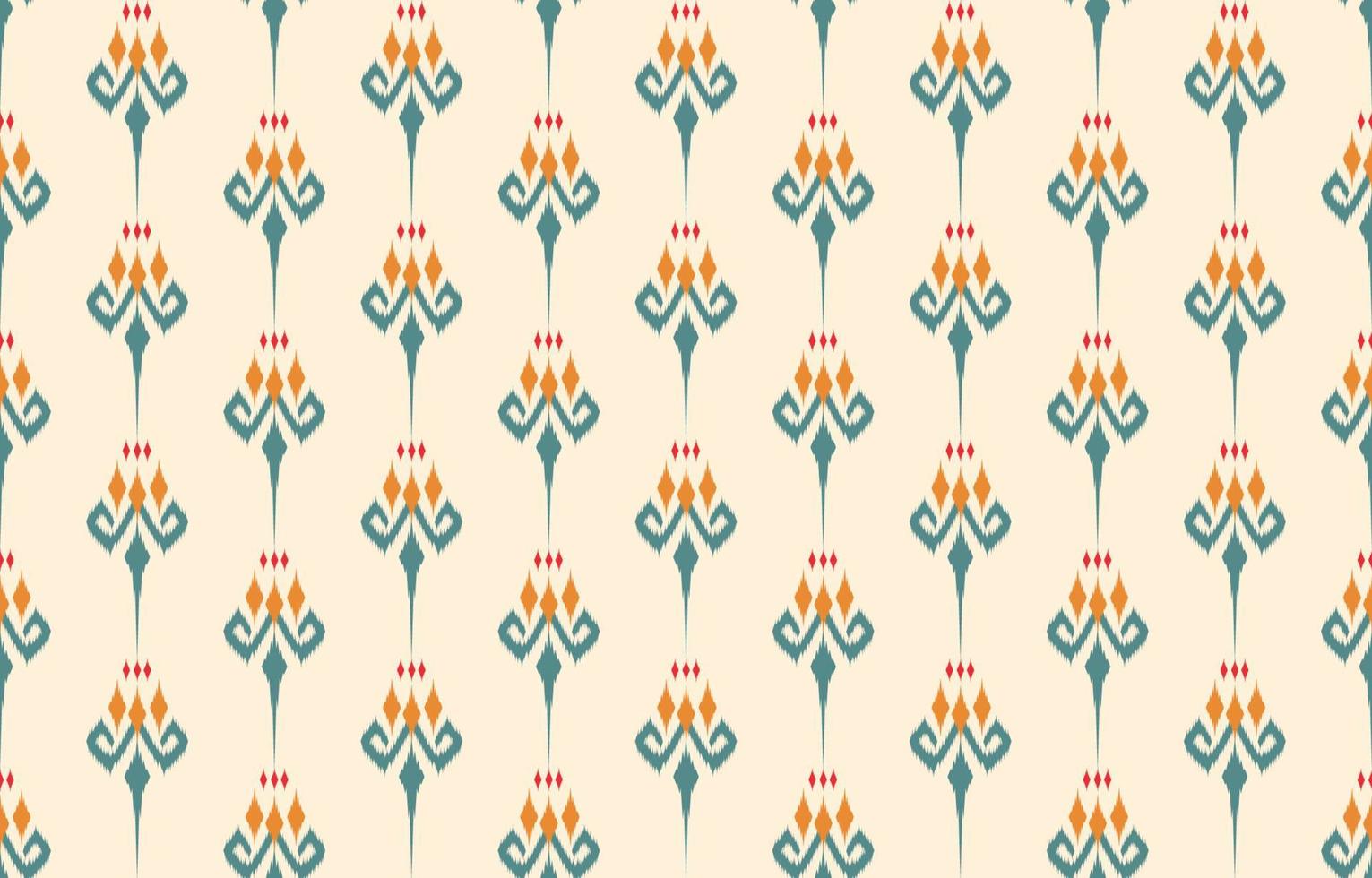 ikat etnisk vektor blomma vacker konst. ikat sömlösa mönster i tribal, folklig broderi, mexikansk stil. Aztekisk geometrisk konst prydnadstryck. design för tapeter, kläder, inslagning.