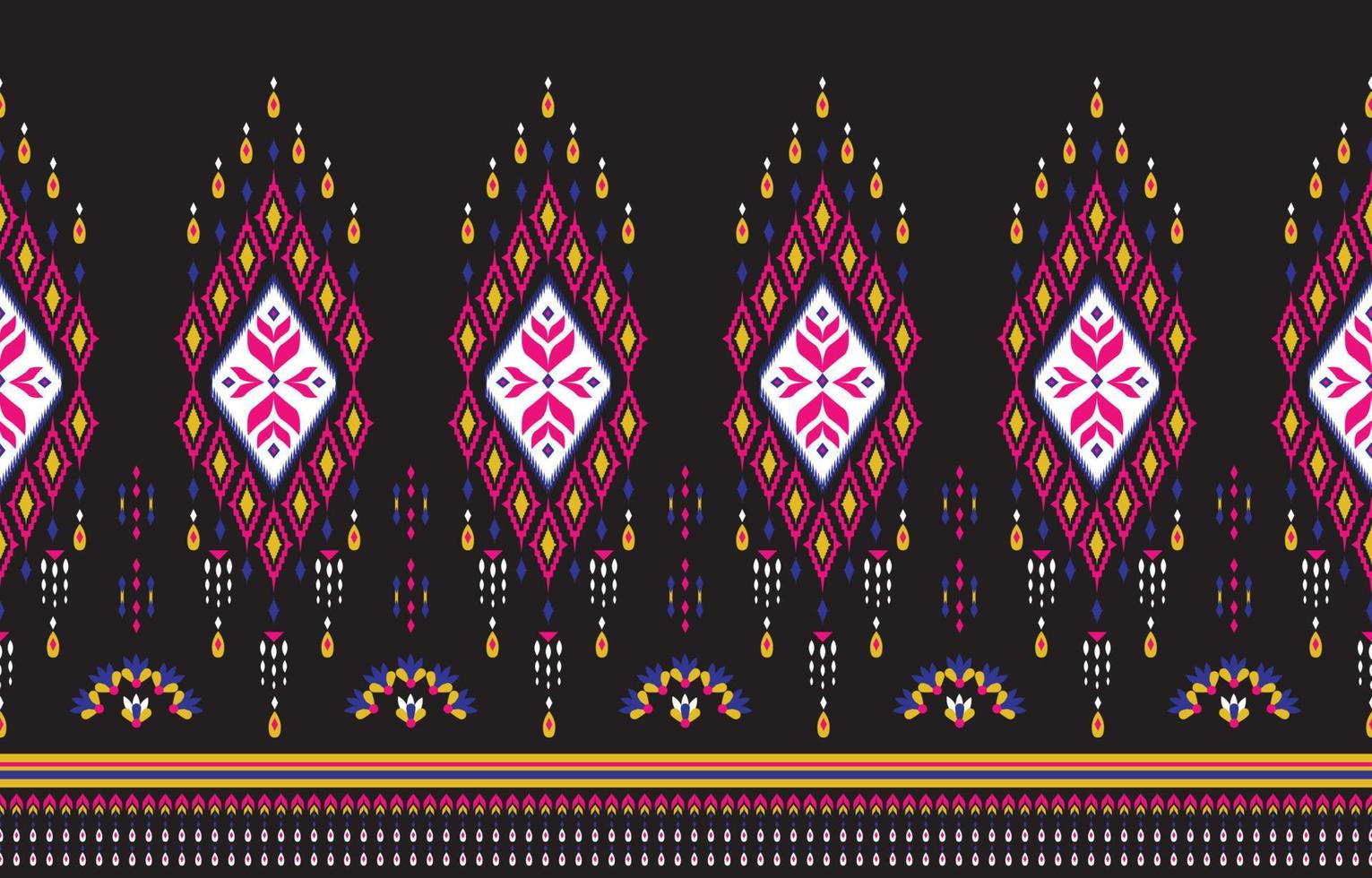 etnisk abstrakt vacker konst. ikat sömlösa mönster i tribal, folklig broderi, mexikansk stil. Aztekisk geometrisk konst prydnadstryck. design för matta, tapeter, kläder, omslag, tyg. vektor
