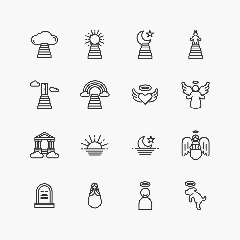 Bündel der himmlischen Flachzeilen-Icons-Sammlung. einfacher Designvektor vektor