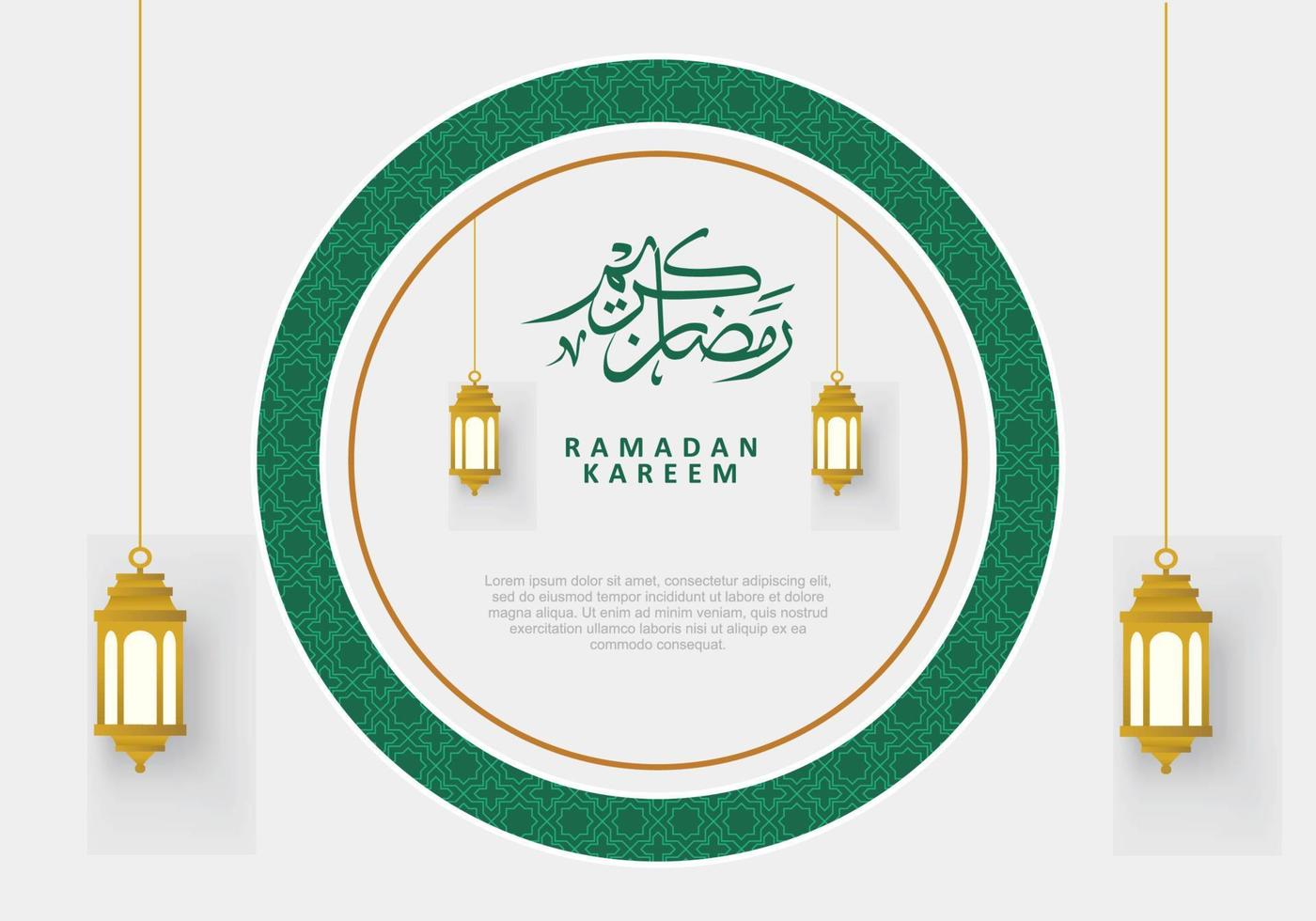 ramadan kareem hintergrund mit islamischer verzierung und arabischer kalligrafie. vektor