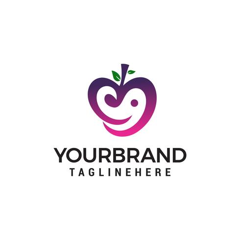 Liebe Obst Logo Design Konzept Vorlage Vektor