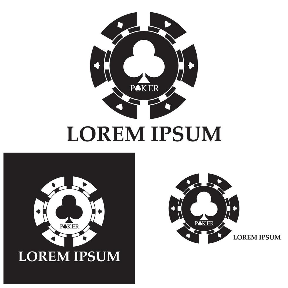 Casino-Chip-Symbol Poker-Chip-Vektor-Symbol-Logo Casino-Chips für Poker oder roulette.Vektor-Illustration isoliert auf weißem Hintergrund vektor