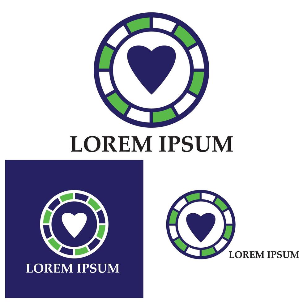 casino chip ikon poker chip vektor ikon logotyp kasino marker för poker eller roulette.vector illustration isolerad på vit bakgrund