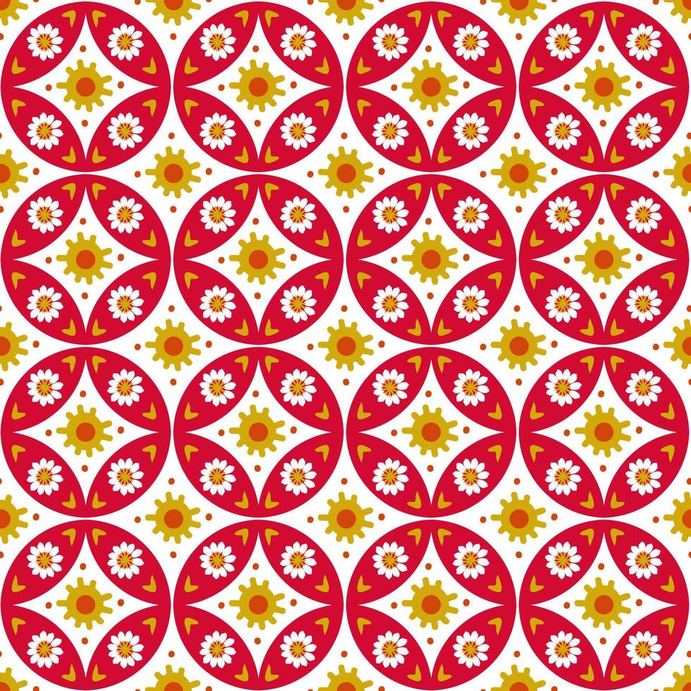modernes, nahtloses Muster, inspiriert vom javanischen Batik Kawung vektor