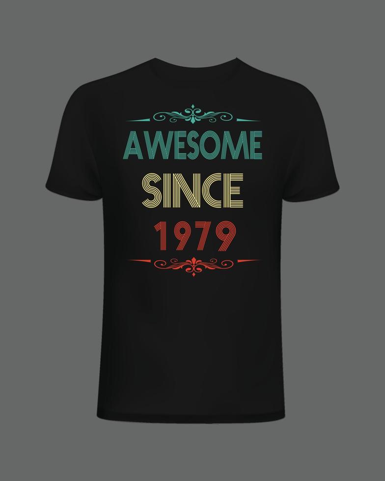 genial seit 1979 .vintage geburtstag t-shirt design. vektor