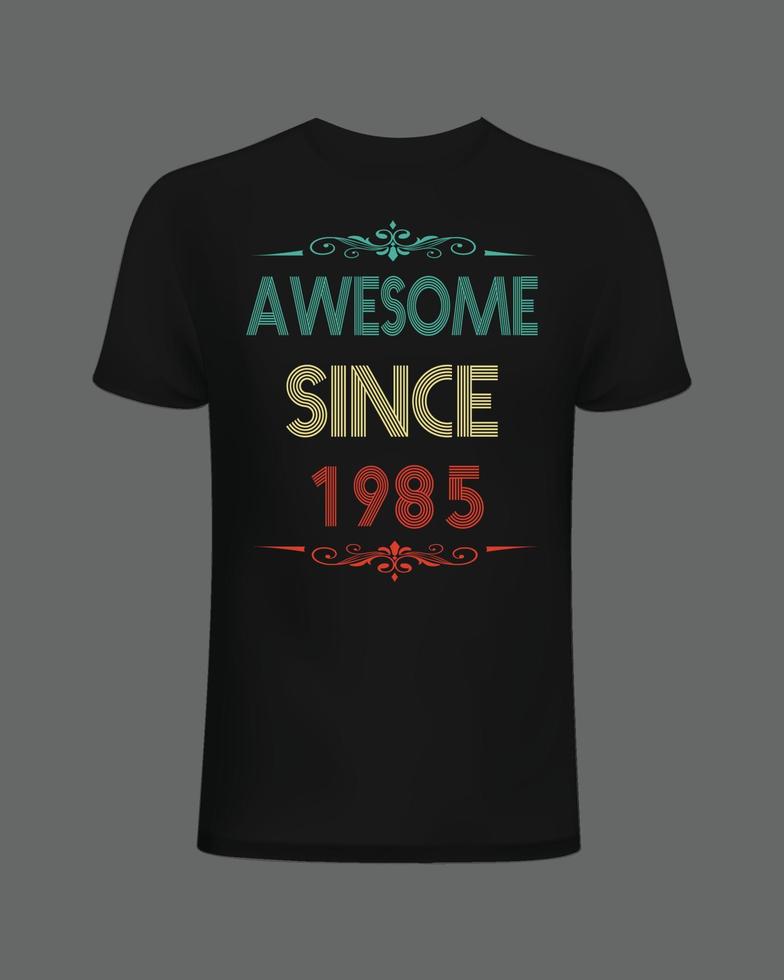 genial seit 1985 .vintage geburtstag t-shirt design. vektor