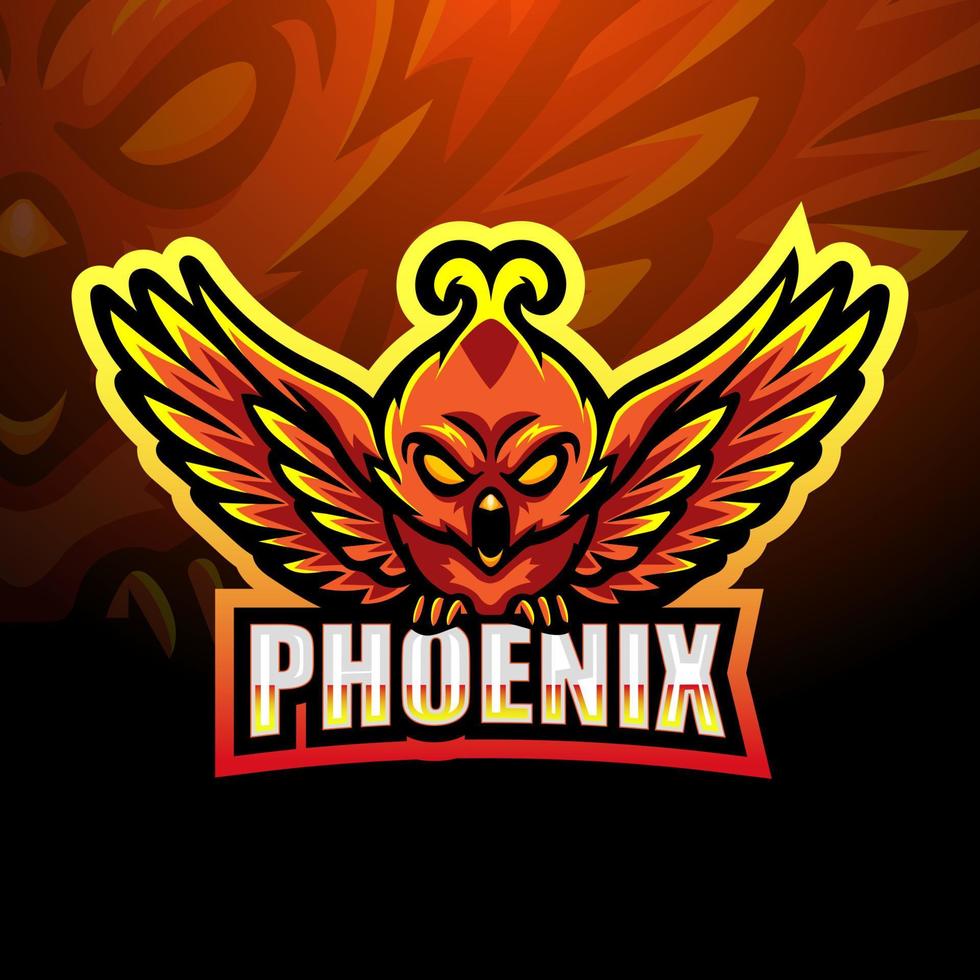 phoenix maskot esport logotypdesign vektor