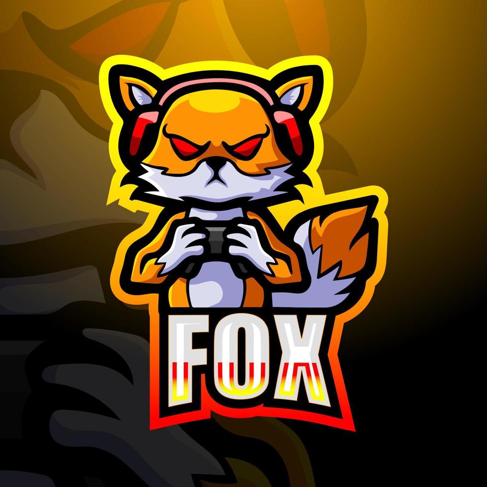 fox gaming maskot esport logotypdesign vektor