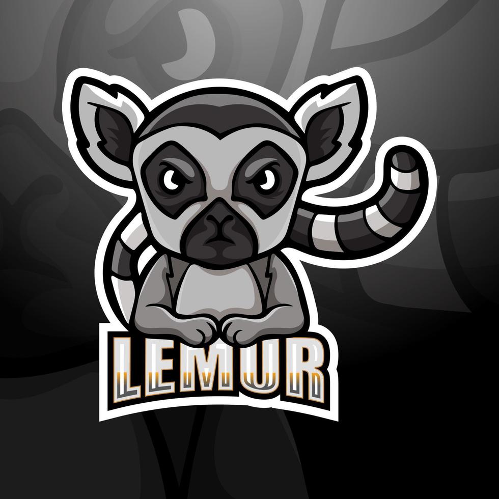 lemur-maskottchen-esport-logo-design vektor