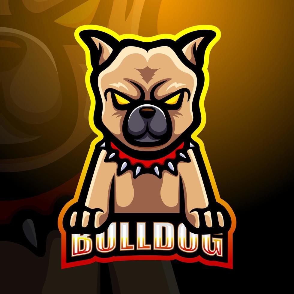 bulldogge maskottchen esport logo design vektor