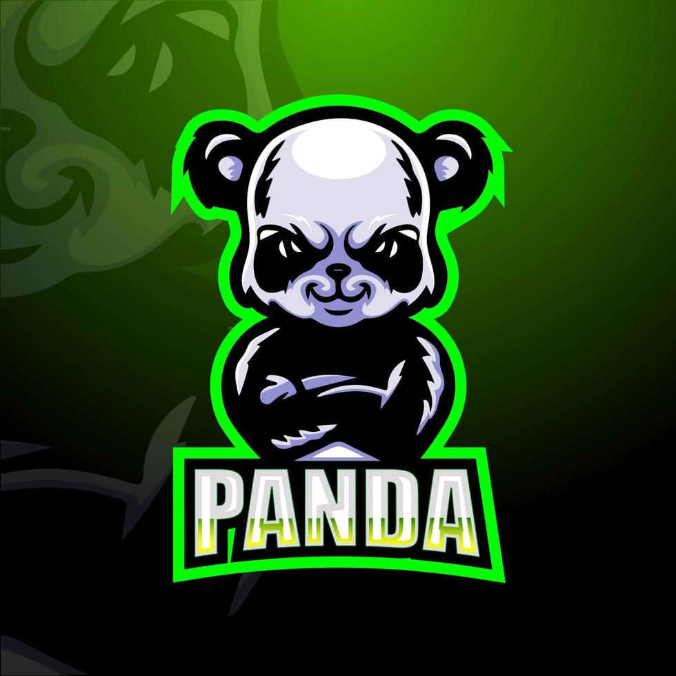 panda maskot esport logotypdesign vektor