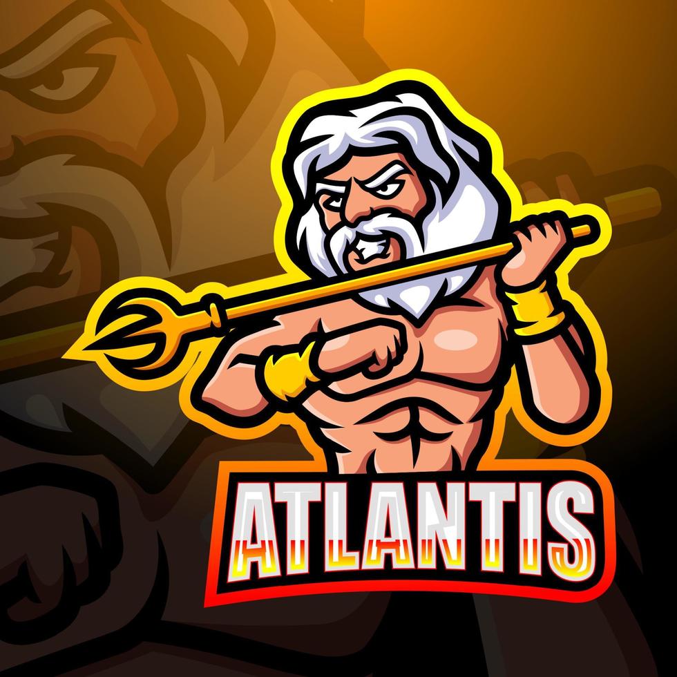 atlantis maskot esport logotypdesign vektor