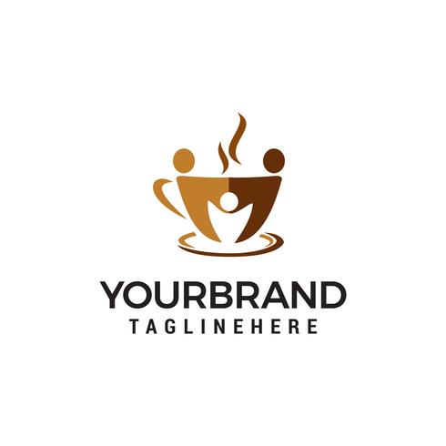 Kaffee Community Logo Design Konzept Vorlage Vektor