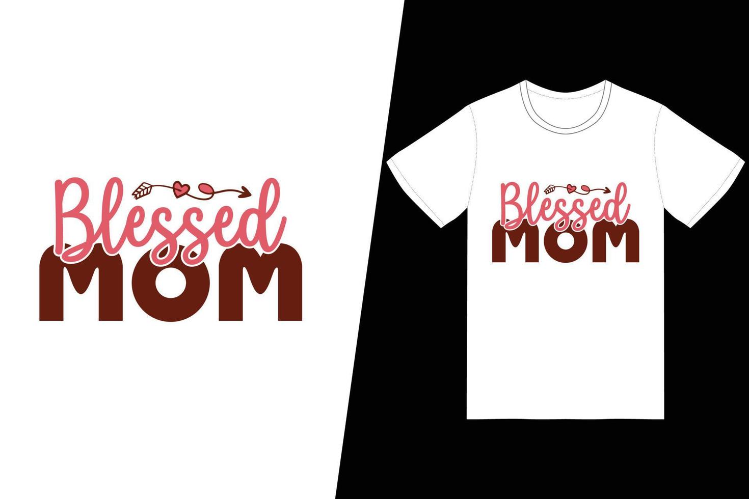 välsignad mamma t-shirt design. glad mors dag t-shirt design vektor. för t-shirttryck och andra användningsområden. vektor