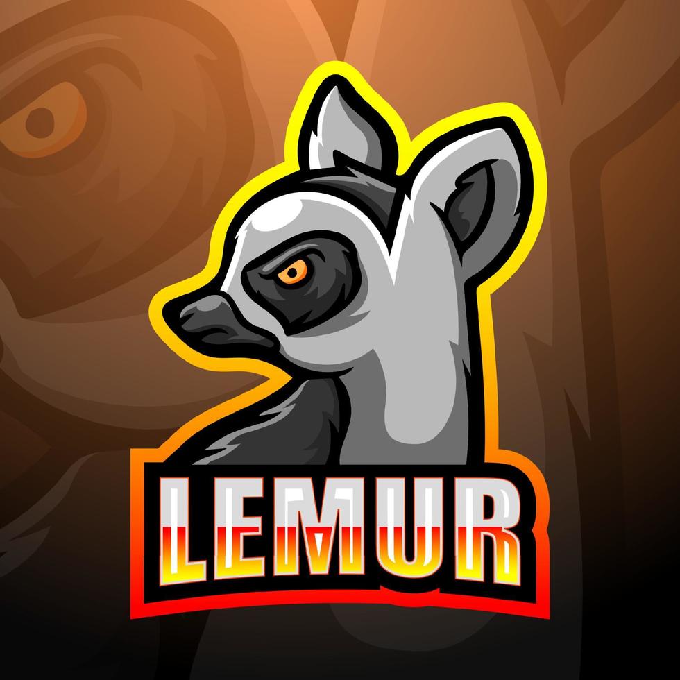 lemur-maskottchen-esport-logo-design vektor