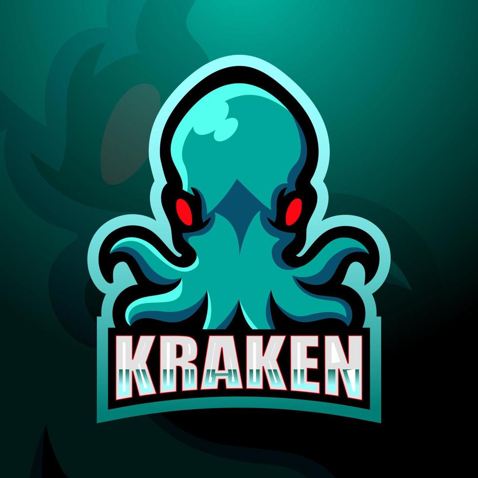 kraken mascot esport logotypdesign vektor