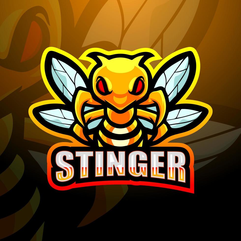 Stinger-Maskottchen-Esport-Logo-Design vektor