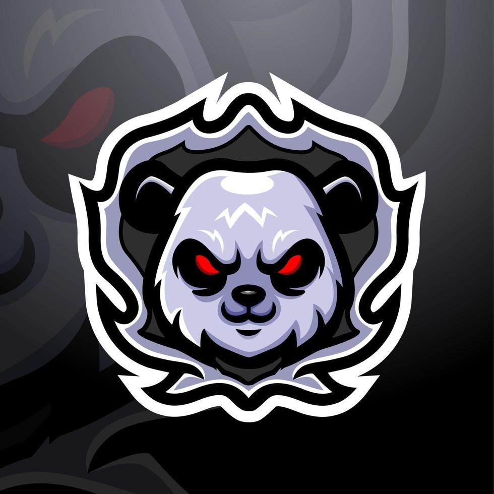 panda head maskot esport logotypdesign vektor