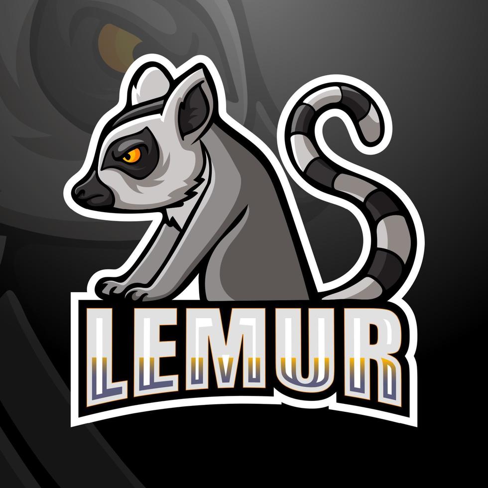 lemur-maskottchen-esport-logo-design vektor